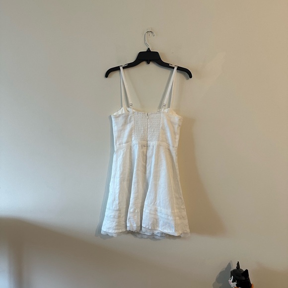 Reformation Arya Linen Mini Dress Bustier Lace White 6 Coquette Cottagecore - Picture 3 of 10